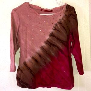 Sequined quarter sleeve jersey